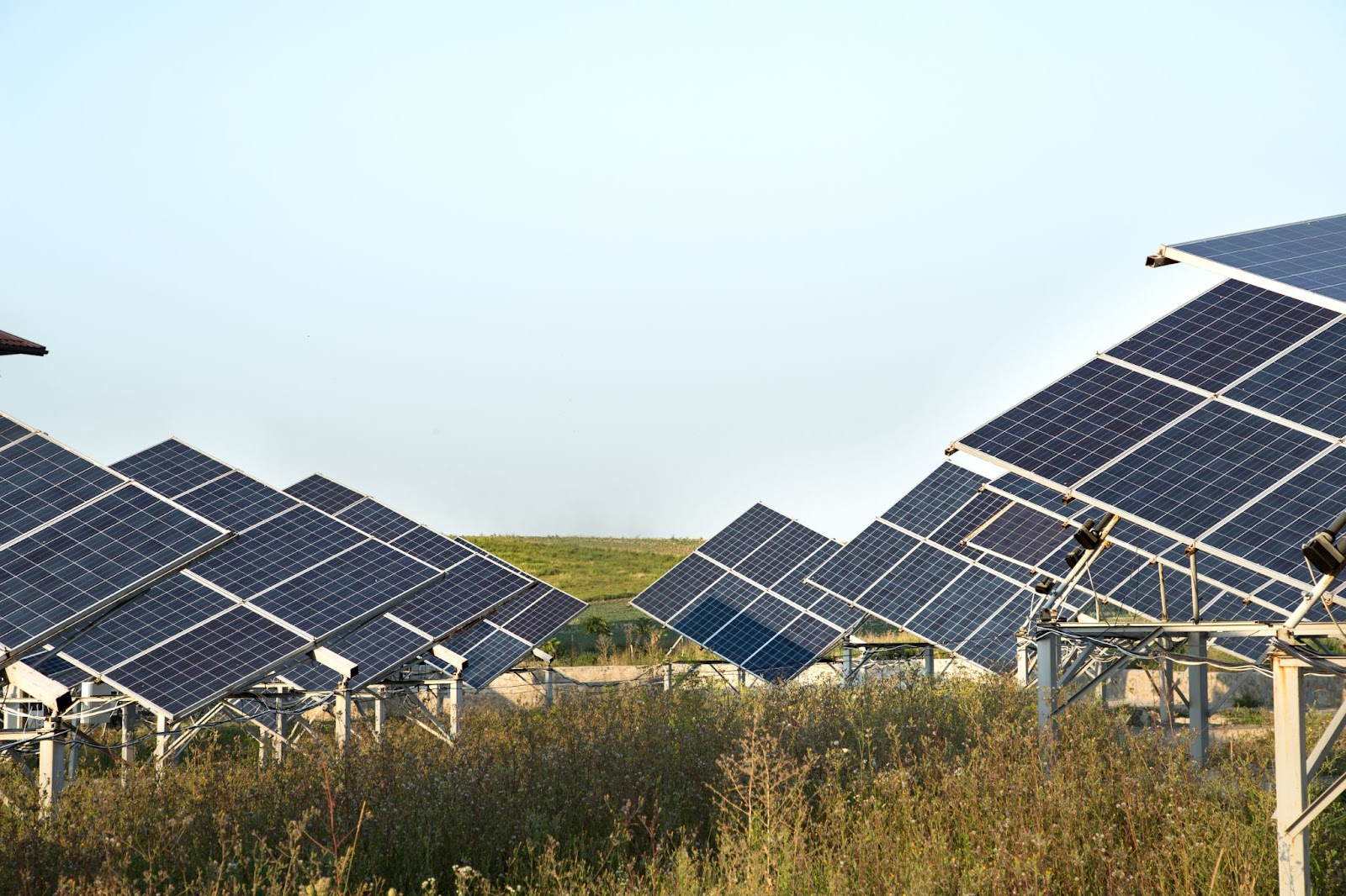 Solar Power Plant In The Grass Lands